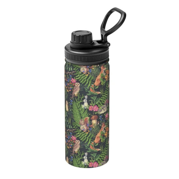 Naloa Forest Animals And Plants 18oz Sports Insulated Kettle, Stainless Steel Insulated Cup for Women Men for Fitness, Gym & Outdoor