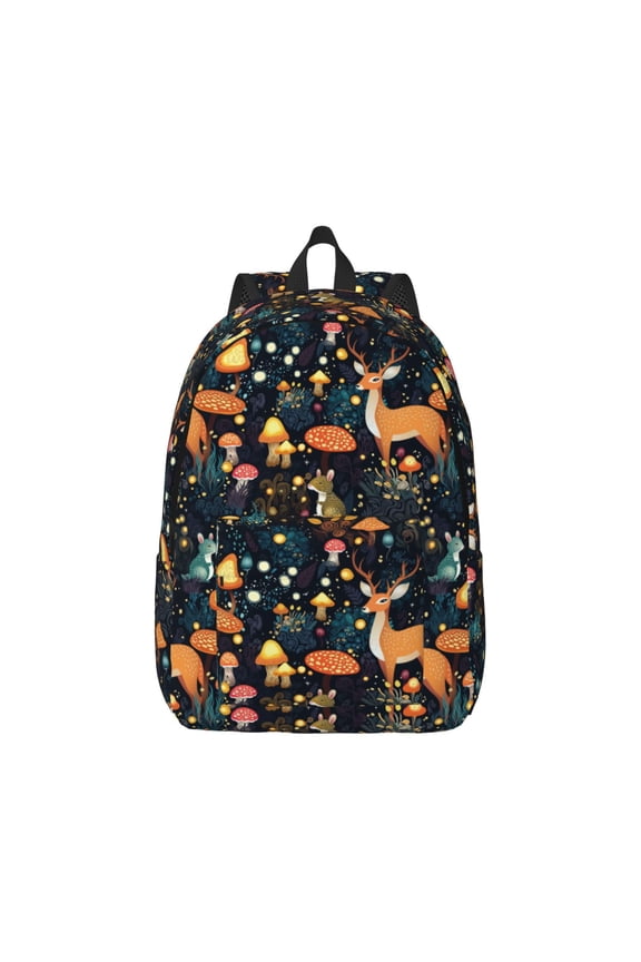 Forest Elf Canvas Backpack for Men Women Rucksack Casual Travel Daypack College Tote Satchel Bookbag for Teens-Small