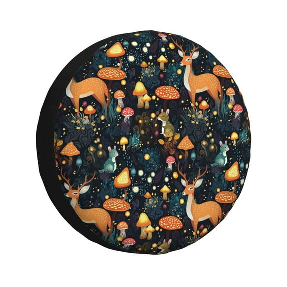Naloa Forest Elf PVC Leather Spare Tire Wheel Cover for Car Truck SUV Camper Trailer Universal Fit many size14 inch