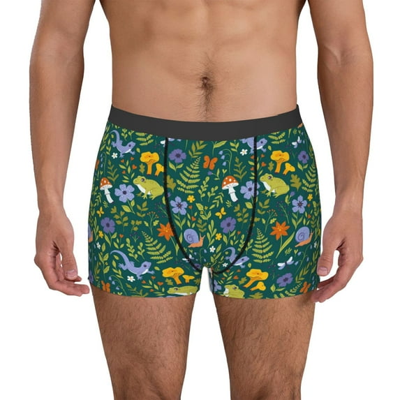 Naloa Forest Flora And Fauna Mens Underwear - Boxers for Men, Mens Boxer Briefs, Classic Briefs for Men-Small