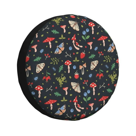 Naloa Forest Flora and Insects PVC Leather Spare Tire Wheel Cover for Car Truck SUV Camper Trailer Universal Fit many size15 inch