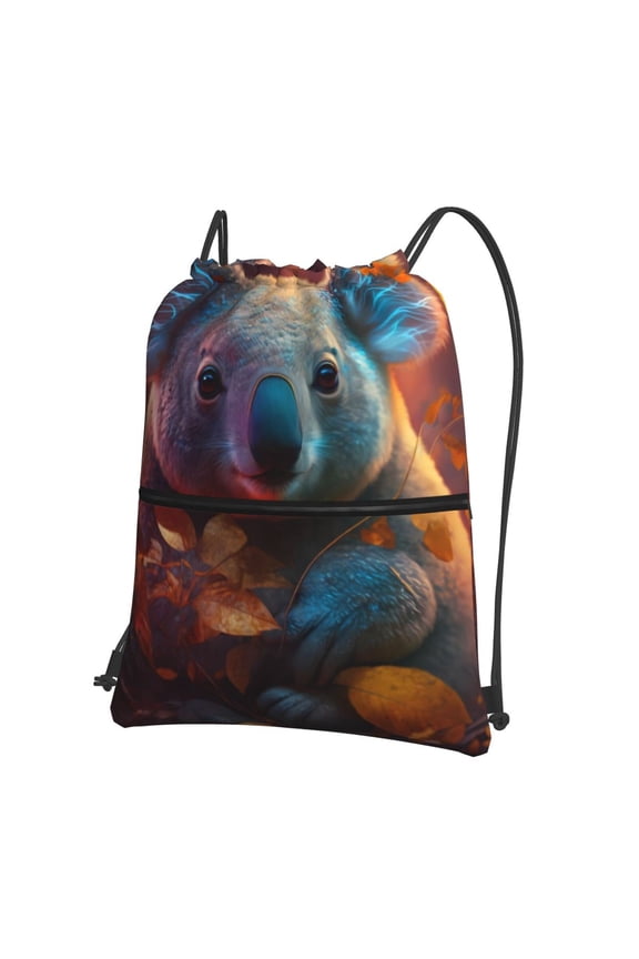 Forest Koala Drawstring Backpack String Bag Cinch Water Resistant for Gym Shopping Sport Yoga