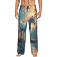 thumbnail image 1 of Naloa Forest Lake White Horse Pajama Pants Men, PJ Bottoms, Sleep & Lounge Pants-Medium, 1 of 6