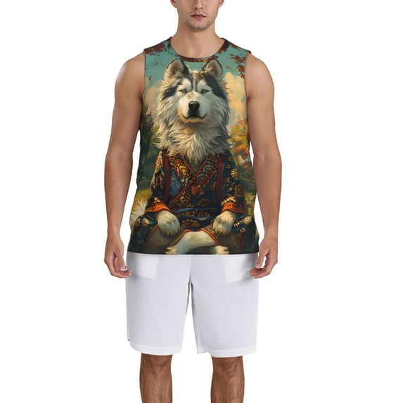 Naloa Forest Maple Leaf Husky Basketball Jersey Reversible Men's Mesh Athletic Sports Shirts Training Practice S-4XLXX-Large