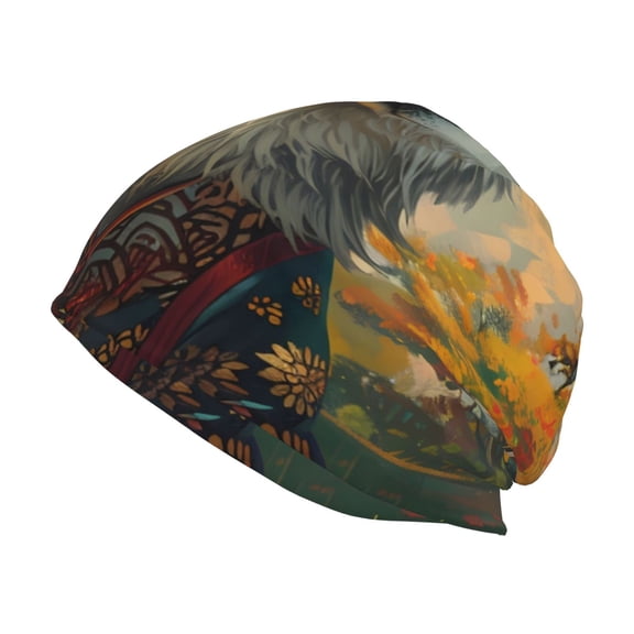 Naloa Forest Maple Leaf Husky Beanie for Men Women Knitted Unisex Winter Hat Beanies Cap Knit Cuffed Beanies Hats