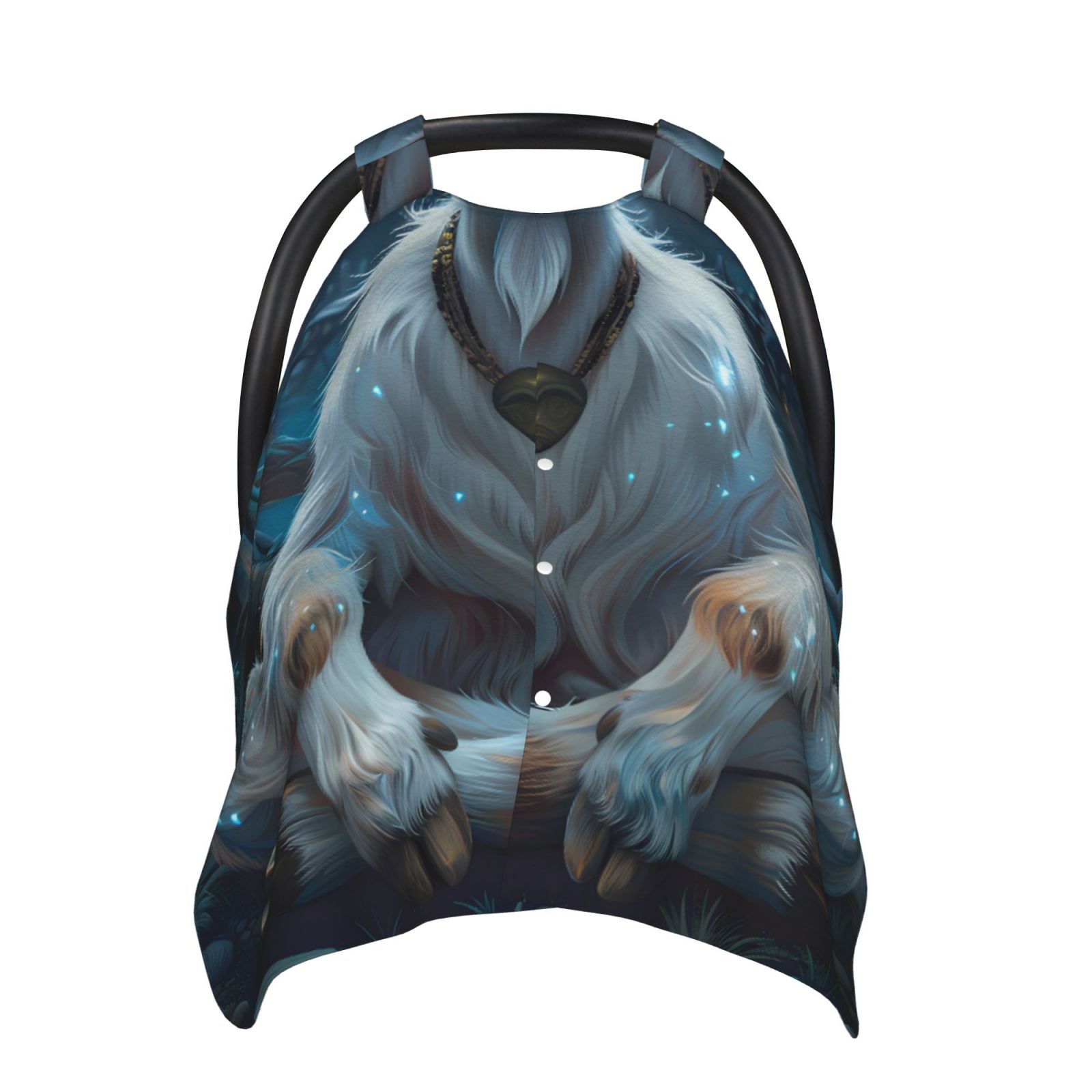 Naloa Forest Meditating Goat Baby Car Seat Cover, Breathable Baby Carrier Cover, Multiuse Baby Carrier Cover & Nursing Breastfeeding Cover