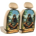 thumbnail image 1 of Naloa Forest Meditating Gorilla 2Pcs Anti-Kick Back Seat Cover Kick Mat, Car Seat Protector with 3 Storage Pockets, 1 of 8