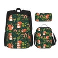 thumbnail image 1 of Naloa Forest Squirrel Print Large Capacity Backpack Lunch Bag Pencil Case Combination 3 Piece Set for Student, 1 of 8