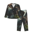 thumbnail image 1 of Naloa Forest Stone-Colored Dragon Pajamas for Women Set, Womens Pajama Sets, Lounge Sets for Women, 2pjs for Women-Large, 1 of 7