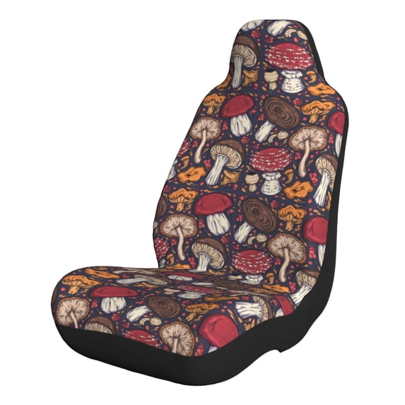 Naloa Forest Wild Mushroom Car Seat Covers 2PCs Front Car Seat Covers Universal fit for Most Cars SUVs and Trucks - 2 PCS
