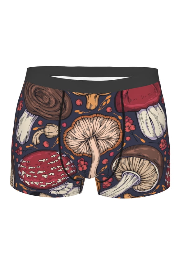 Forest Wild Mushroom Print Mens Underwear - Boxers for Men, Classic Briefs for Men