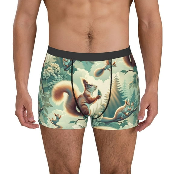 Naloa Forest squirrel surreal Mens Underwear - Boxers for Men, Mens Boxer Briefs, Classic Briefs for Men-X-Large