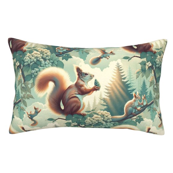 Naloa Forest squirrel surreal Pillow Covers, Throw Pillow Case Cushion Covers,Cushion for Bedroom,Couch,Home-16"x24"