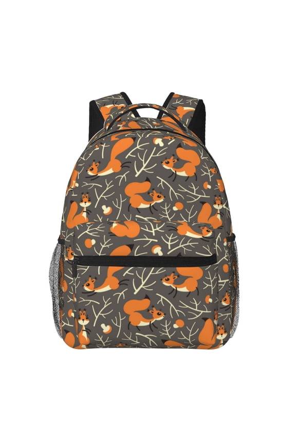 Fox And Mushroom Print Solid Color Tie Formal Necktie for MenSuitable for business, daily life, work