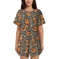 thumbnail image 1 of Naloa Fox And Mushroom Women's Short-Sleeved Pajama Set, Loungewear, Summer pajamas, Breathable Cozy - X-Large, 1 of 9