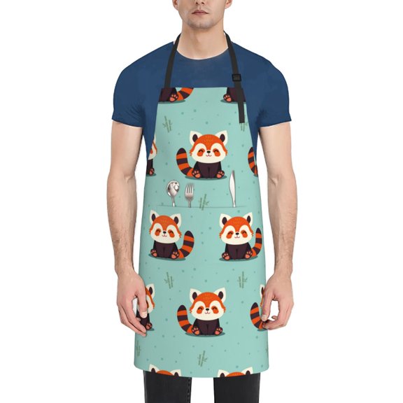Naloa Fox Apron Kitchen Aprons with Pockets for Women Men Chef
