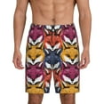 thumbnail image 1 of Naloa Fox Face Men's Short Pajama Pants, Lounge Comfort Shorts with Elasticized Waistband and Side Pockets - 4X-Large, 1 of 9