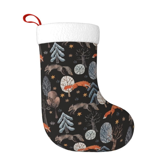 Naloa Fox In The Forest Christmas Stockings Decorations, Xmas Ornaments, DIY Personalized Farmhouse Decor for Home Family Party Tree