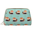 thumbnail image 1 of Naloa Fox Leather Makeup Bag for Purse Travel, Portable Small Cosmetic Organizer for Women and Girls, Make up Bag with Zipper, 1 of 8