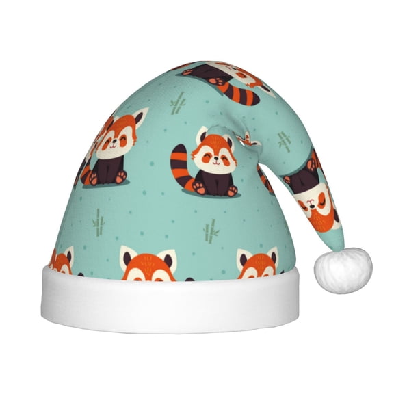 Naloa Fox Santa Hat for Kids Baby Christmas Hats,Girls Boys Toddler Plush Xmas Holiday Hat,Luxury Santa Claus Hat