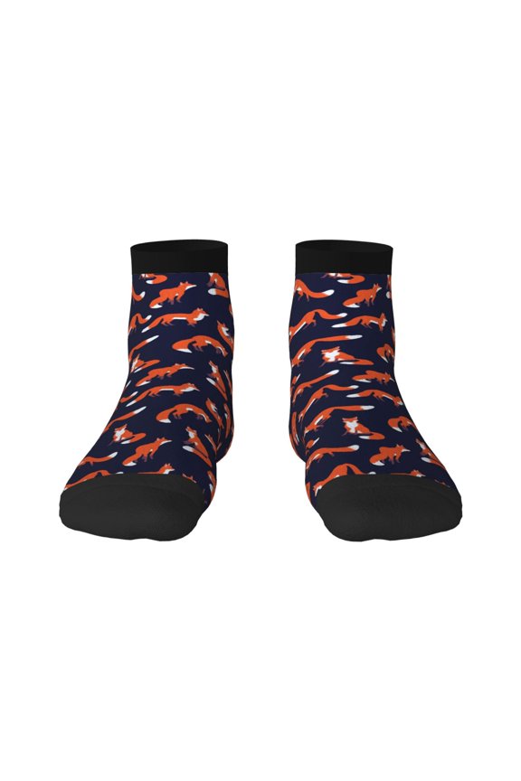 Foxes In Different Poses Ankle Socks for Women Non Slip Socks No Show Socks Classic Low Cut Casual Socks Casual Socks
