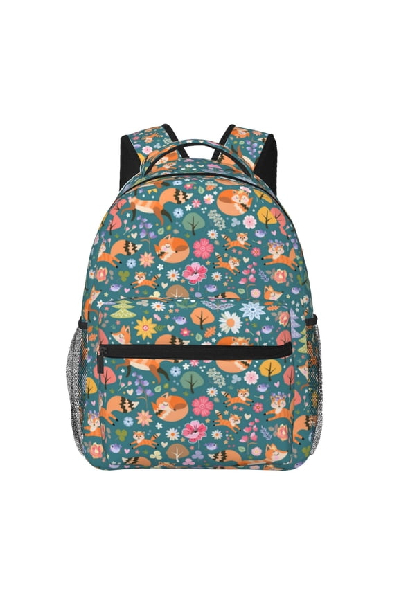 Foxes and Birds in Forest Print Solid Color Tie Formal Necktie for MenSuitable for business, daily life, work