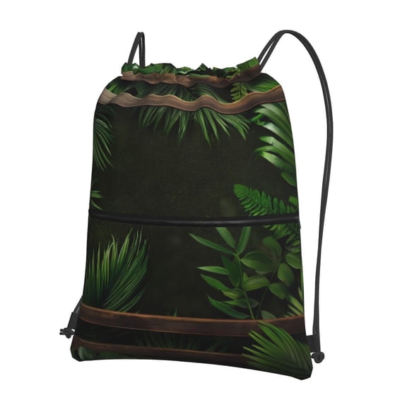 Naloa Framed Greenery Wall Art Drawstring Backpack String Bag Cinch Water Resistant for Gym Shopping Sport Yoga