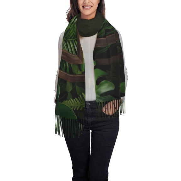 Naloa Framed Greenery Wall Art Women's Scarf Imitation Cashmere Shawls and Wraps for Evening Dress Bridesmaid Wedding Bridal Winter Warm Long Large Scarves