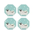 thumbnail image 1 of Naloa French Bulldog Taking a Bath Leather Coasters for Drinks, Durable Drink Coasters 4 Set for Tabletop Protection, Luxurious Home Décor and Housewarming Gift ( {designName})Octagon, 1 of 6