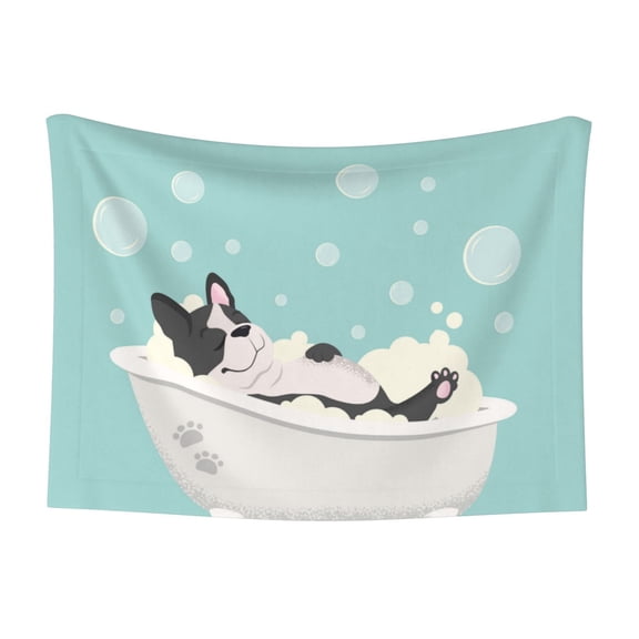 Naloa French Bulldog Taking a Bath Dog Blanket, 3 Sizes Cat Blanket for Indoor Cats Large Medium Small Dog Gifts-Small