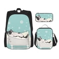 thumbnail image 1 of Naloa French Bulldog Taking a Bath Print Large Capacity Backpack Lunch Bag Pencil Case Combination 3 Piece Set for Student, 1 of 1