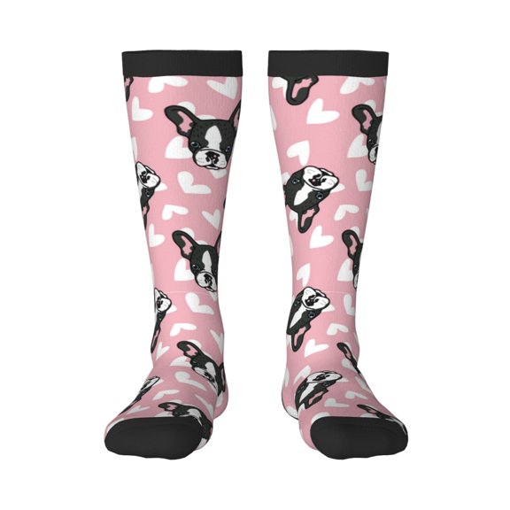 Naloa French Bulldog Thigh High Socks Extra Long Stretchy Sock Women Over Knee High Opaque Stocking Daily Wear