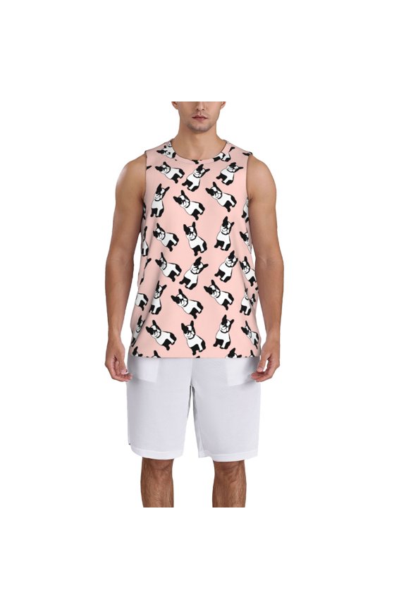 French Bulldog1 Basketball Jersey Reversible Men's Mesh Athletic Sports Shirts Training Practice S-4XLSmall