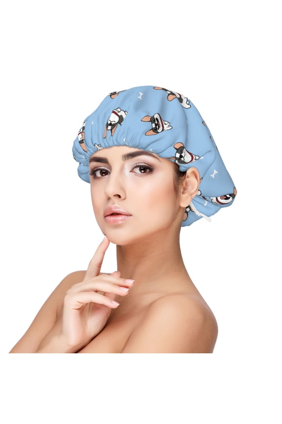 French Bulldog2 Adjustable Hair Bonnet for Sleeping, Hair Wrap Sleep Cap Turban for Women Men, Curly Straight Hair Long Large Braid Unisex