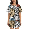 thumbnail image 1 of Naloa French Food Women's Short-Sleeved Pajama Set, Loungewear, Summer pajamas, Breathable Cozy - 4X-Large, 1 of 9