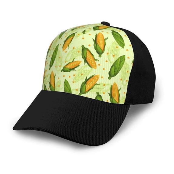 Naloa Fresh Corn Adult adjustable Print Baseball Hat, Patchwork curved brim baseball capfor Men and Women, One Size