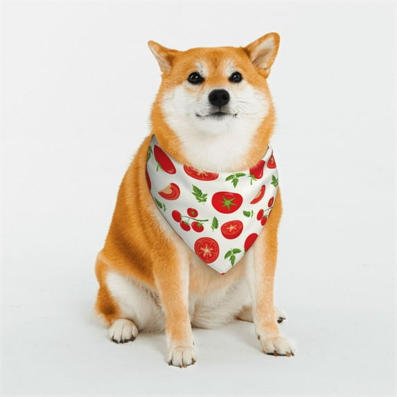 Naloa Fresh Red Tomato Dog Bandana Large and Small-Dog Scarf Bib Handkerchief Accessories for Dogs and Cats(S-L)-Large