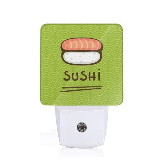 Naloa Fresh Sushi Night Lights Plug into Wall, Dusk to Dawn Sensor Warm White Led Night Light 0.5W, Nightlight suit for Adults, Bedroom, Bathroom, Hallway, Kitchen