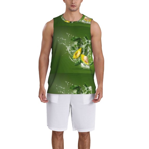 Naloa Friut Avocado Basketball Jersey Reversible Men's Mesh Athletic Sports Shirts Training Practice S-4XLLarge