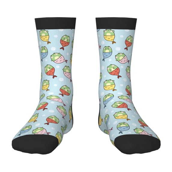 Naloa Frog In Mermaid Kids Socks Unisex Kids and Toddlers' Crew Socks, ,1 Pairs