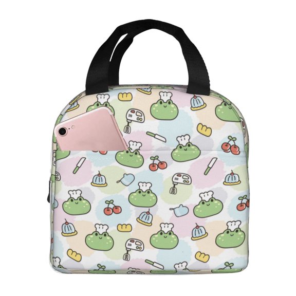 Naloa Frog Wear Chef Hat Print Lunch Box for Women Men,Insulated Lunch Bag,Lunchbox,Thermal Leakproof Cooler,Reusable Lunch Tote Bag for Work School Travel Picnic