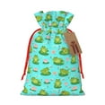 thumbnail image 1 of Naloa Frogs And Aquatic Plants Drawstring Christmas Bags, 3D Xmas Gift Bags, Christmas Wrapping Bags, Xmas Goodie Bags, Treat Pouch Bags, Party Favor Bags-Medium, 1 of 9