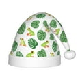 thumbnail image 1 of Naloa Frogs And Tropical Leaves Santa Hat for Kids Baby Christmas Hats,Girls Boys Toddler Plush Xmas Holiday Hat,Luxury Santa Claus Hat, 1 of 6