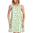 thumbnail image 1 of Naloa Frogs Jumping Print Women's Summer Spring Casual Beach Sundress,Vacation Sleeveless Tank Crewneck Loose Dresses, 1 of 7