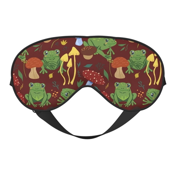 Naloa Frogs and Mushrooms Print Sleep Mask for Sleeper, Light Blocking Sleeping Eye Mask for Women Men, Eye Shade with Adjustable Strap for Travel, Nap,Meditation