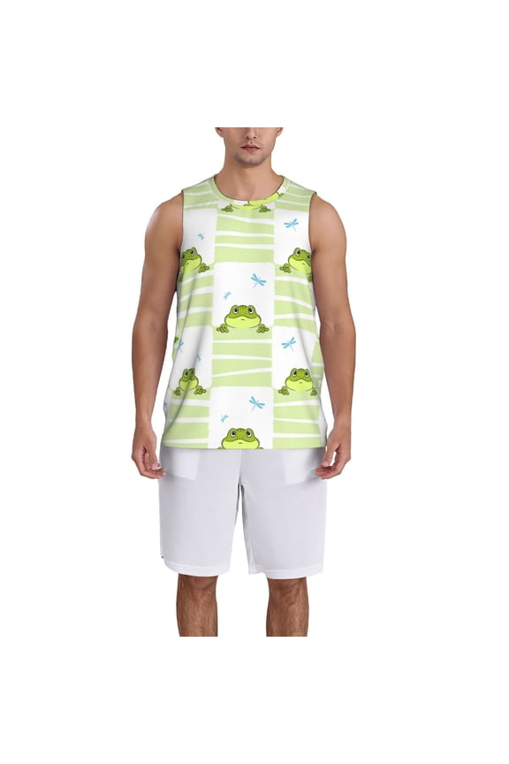 Frogs and Dragonflies Basketball Jersey Reversible Men's Mesh Athletic Sports Shirts Training Practice S-4XLX-Large