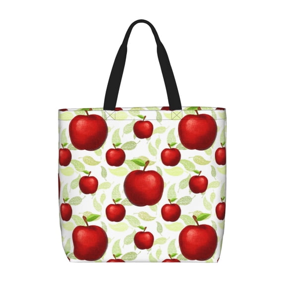 Naloa Fruit Apples Tote Bag for Women, Foldable Tote Bag With Zipper, Large Shoulder Bag, Top Handle Handbag for Travel, Work, Shopping