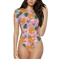thumbnail image 1 of Naloa Fruit Women's Short-Sleeved Onesie, One-Piece Swimsuit for Parties, dates, clubs - Medium, 1 of 9
