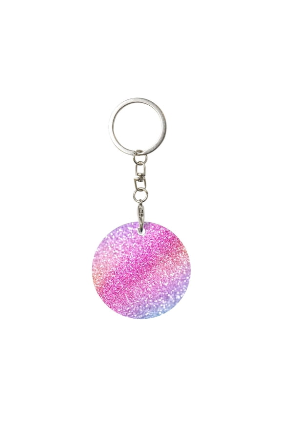 Fun Rainbow Print Round Keychain Keychain Key Ring, Key Tag, Key Chain Bulk for Gift Accessories (Round)