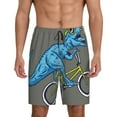 thumbnail image 1 of Naloa Fun Riding Dinosaur Men's Short Pajama Pants, Lounge Comfort Shorts with Elasticized Waistband and Side Pockets - 3X-Large, 1 of 9